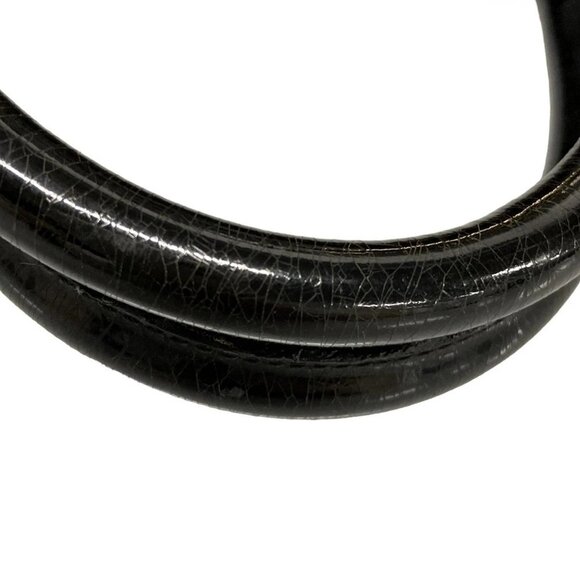 Auth DIOR/ChristianDior Trotteur Black Cream Dark Gray PVC Patent Leather - Picture 7 of 16